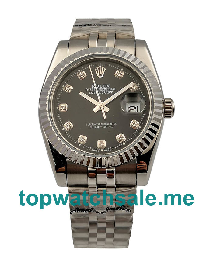 36MM Men Rolex Datejust 16234 Black Dials Replica Watches UK