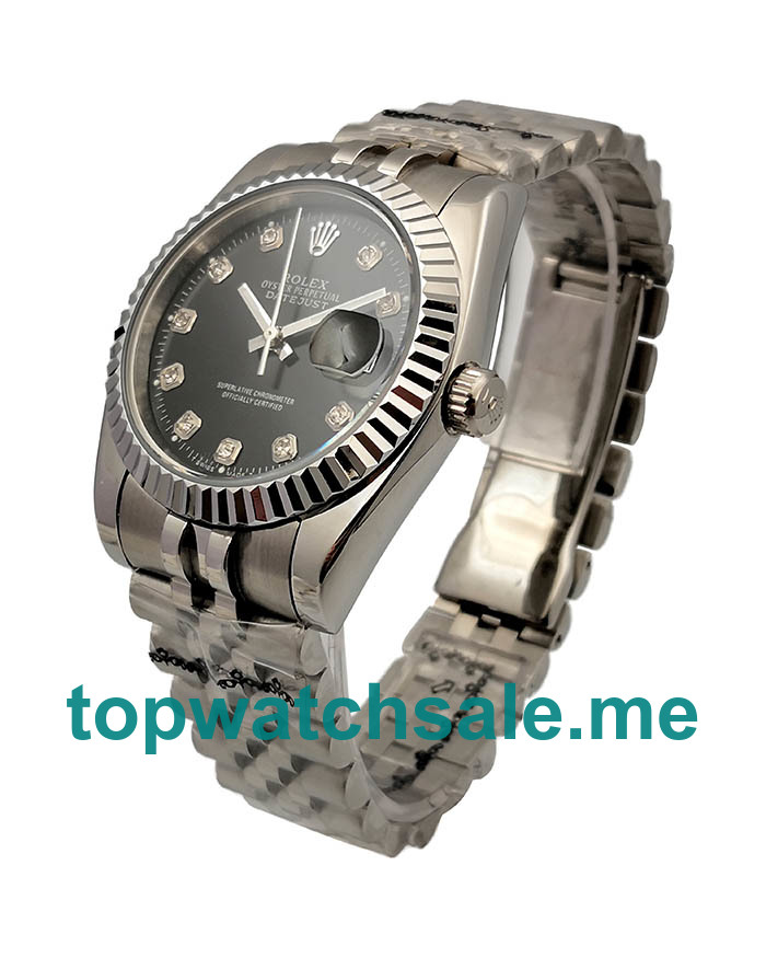 36MM Men Rolex Datejust 16234 Black Dials Replica Watches UK