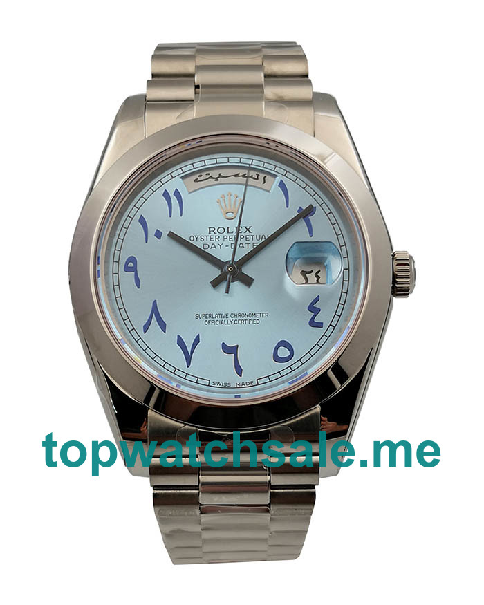40MM Swiss Men Rolex Day-Date 228206 Ice Blue Dials Replica Watches UK