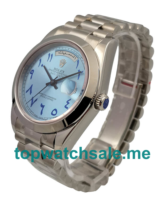40MM Swiss Men Rolex Day-Date 228206 Ice Blue Dials Replica Watches UK