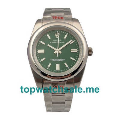 39MM Men Rolex Oyster Perpetual 114234 Green Dials Replica Watches UK