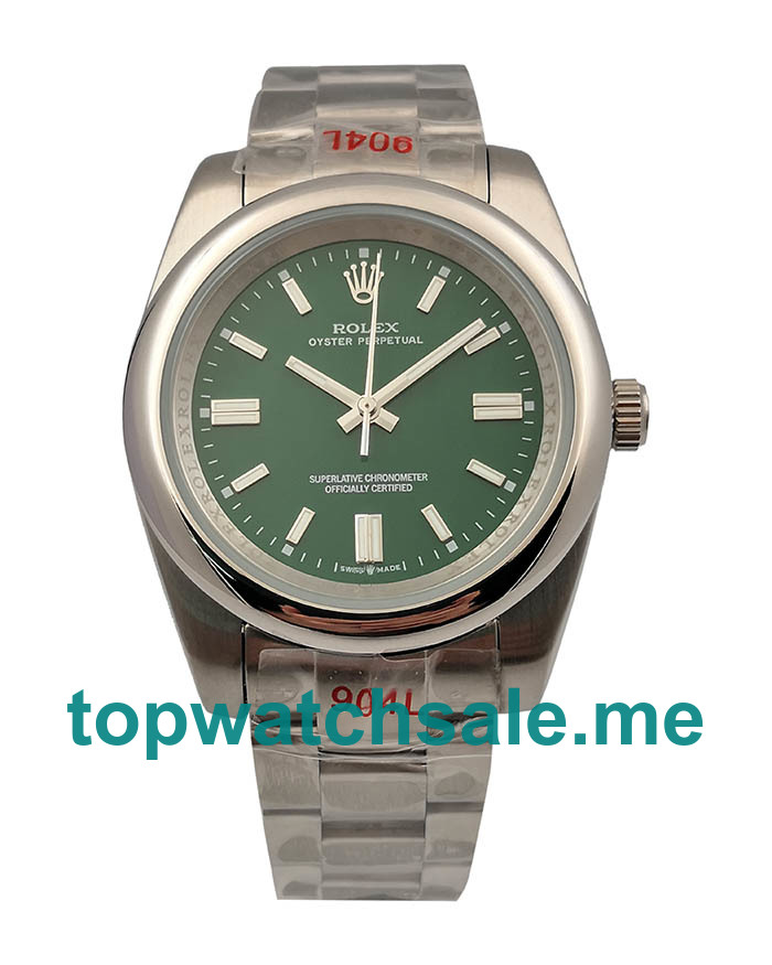 39MM Men Rolex Oyster Perpetual 114234 Green Dials Replica Watches UK