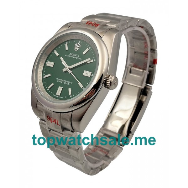 39MM Men Rolex Oyster Perpetual 114234 Green Dials Replica Watches UK