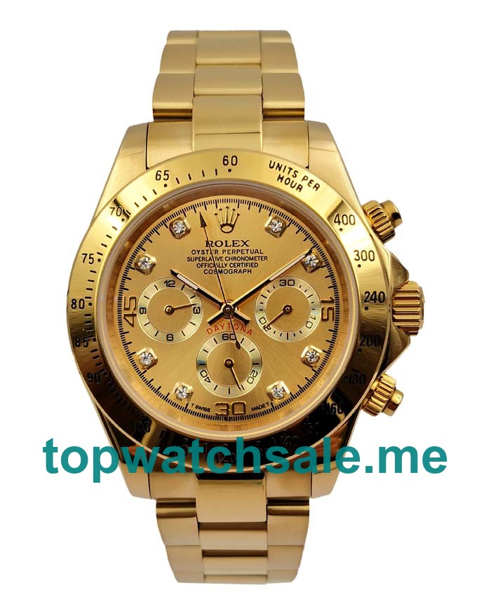 40MM Men Rolex Daytona 116528 Champagne Dials Replica Watches UK