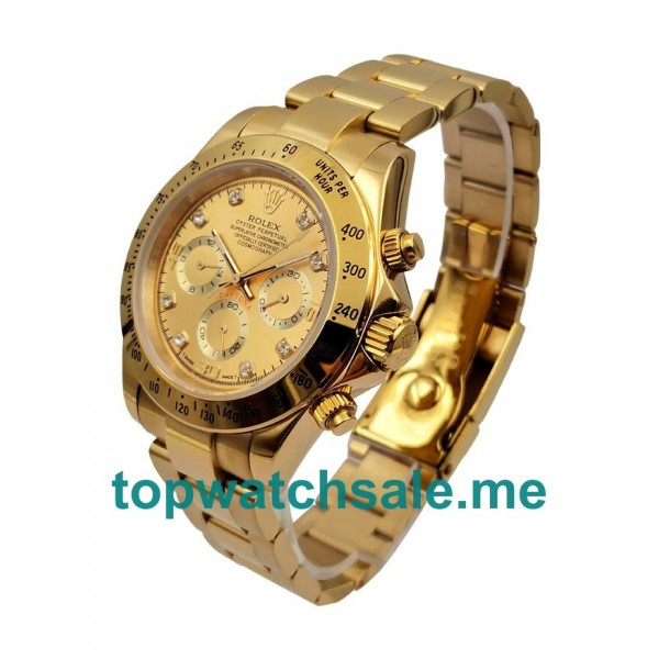 40MM Men Rolex Daytona 116528 Champagne Dials Replica Watches UK