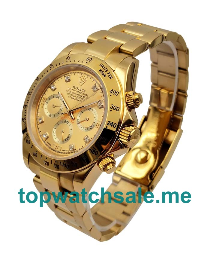 40MM Men Rolex Daytona 116528 Champagne Dials Replica Watches UK