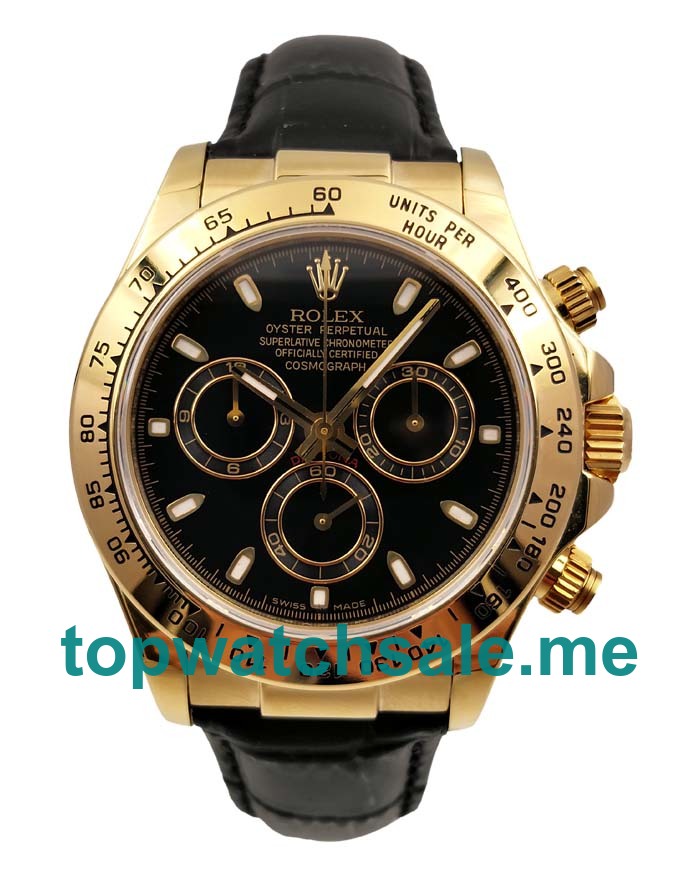 40MM Swiss Men Rolex Daytona 116508 Black Dials Replica Watches UK