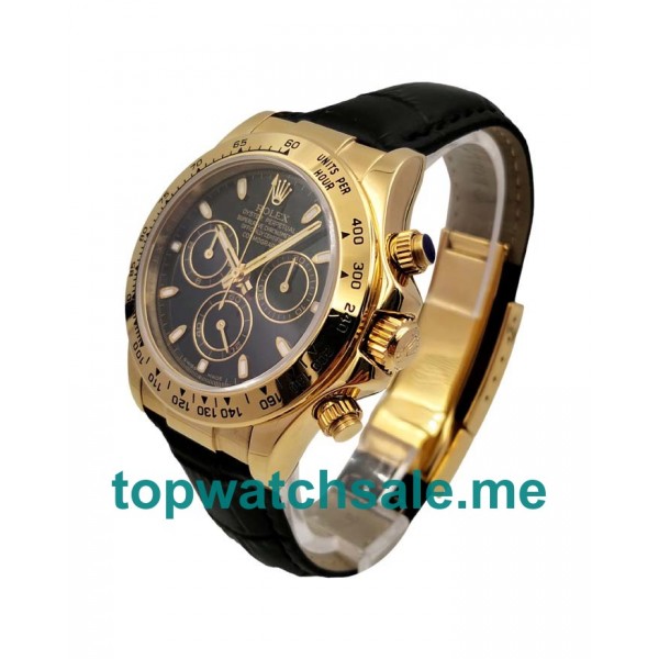 40MM Swiss Men Rolex Daytona 116508 Black Dials Replica Watches UK