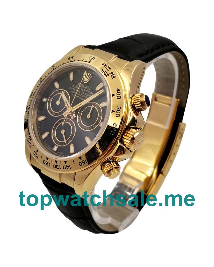 40MM Swiss Men Rolex Daytona 116508 Black Dials Replica Watches UK