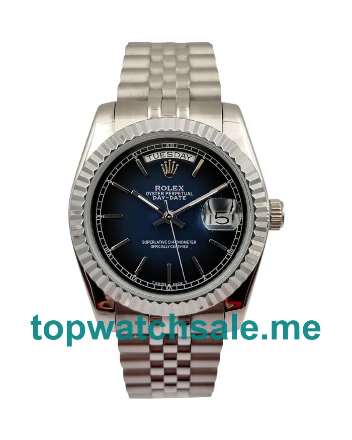 36MM Men Rolex Day-Date 118239 Blue Dials Replica Watches UK