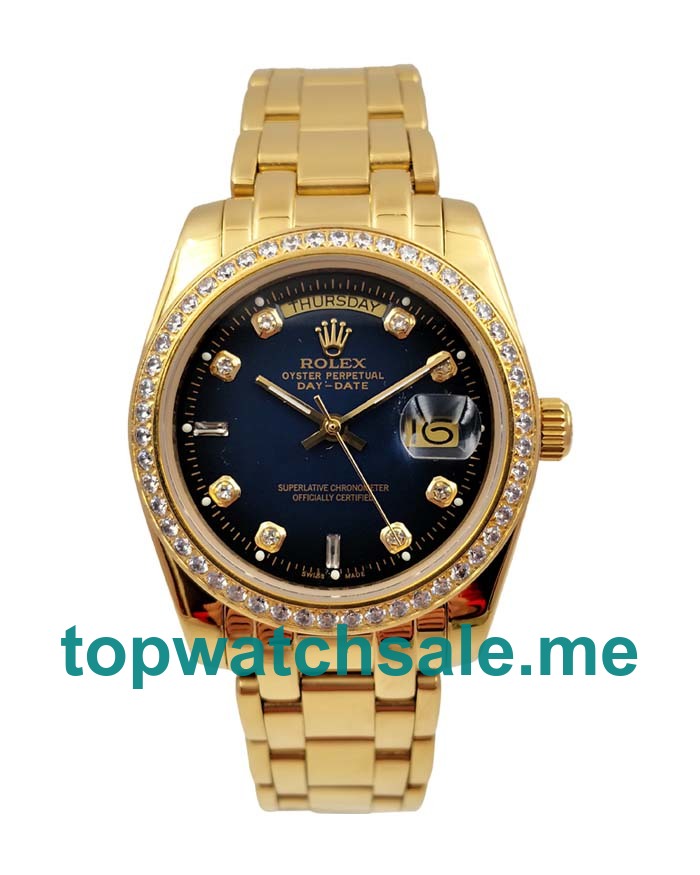 36MM Men Rolex Day-Date 18038 Blue Dials Replica Watches UK