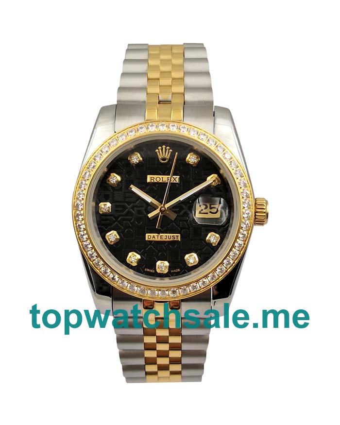 36MM Men Rolex Datejust 116243 Black Dials Replica Watches UK