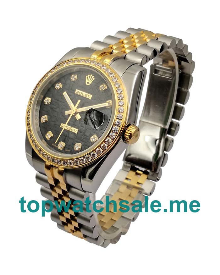 36MM Men Rolex Datejust 116243 Black Dials Replica Watches UK