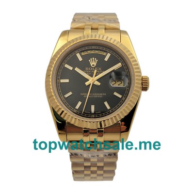 36MM Men Rolex Day-Date 118238 Black Dials Replica Watches UK