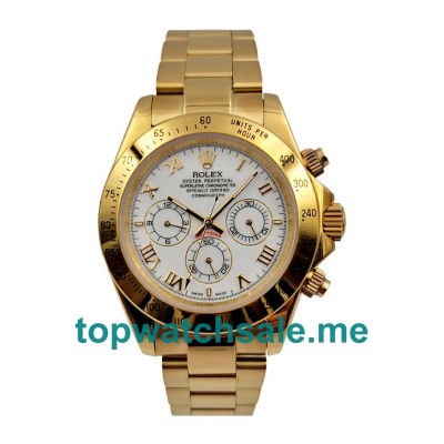 40MM Men Rolex Daytona 116528 White Dials Replica Watches UK