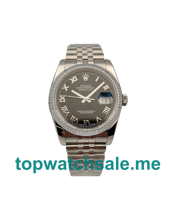 36MM Swiss Men Rolex Datejust 116234 Black Dials Replica Watches UK