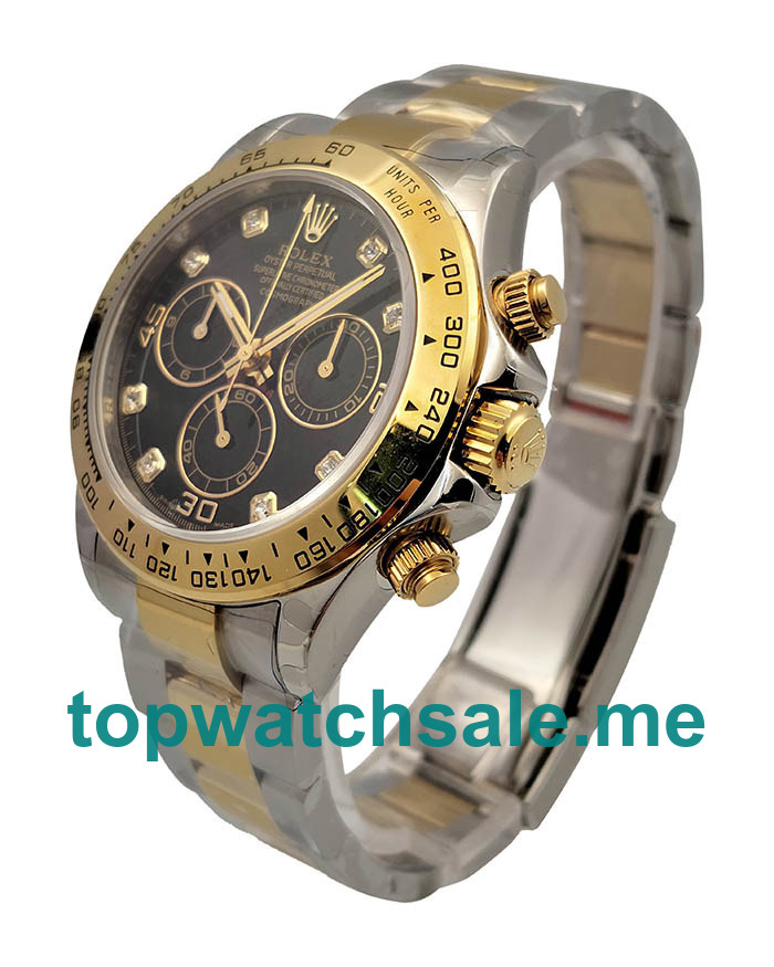 40MM Swiss Men Rolex Daytona 116503 Black Dials Replica Watches UK