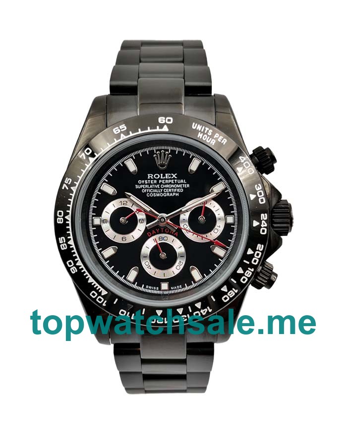 40MM Men Rolex Daytona 116500 Black Dials Replica Watches UK