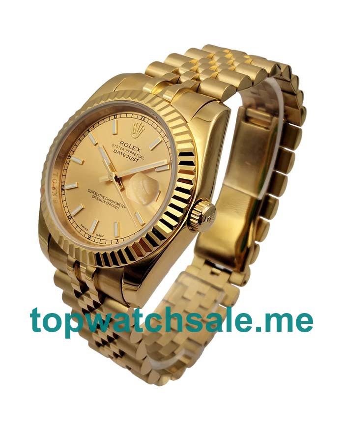 36MM Men Rolex Datejust 116238 Champagne Dials Replica Watches UK