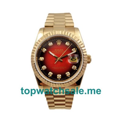 36MM Men Rolex Datejust 16238 Red Dials Replica Watches UK