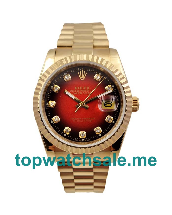 36MM Men Rolex Datejust 16238 Red Dials Replica Watches UK