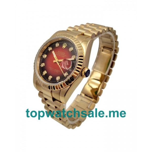 36MM Men Rolex Datejust 16238 Red Dials Replica Watches UK