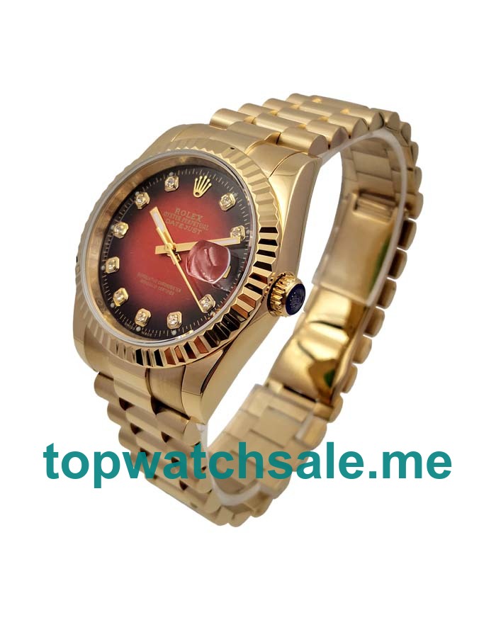 36MM Men Rolex Datejust 16238 Red Dials Replica Watches UK