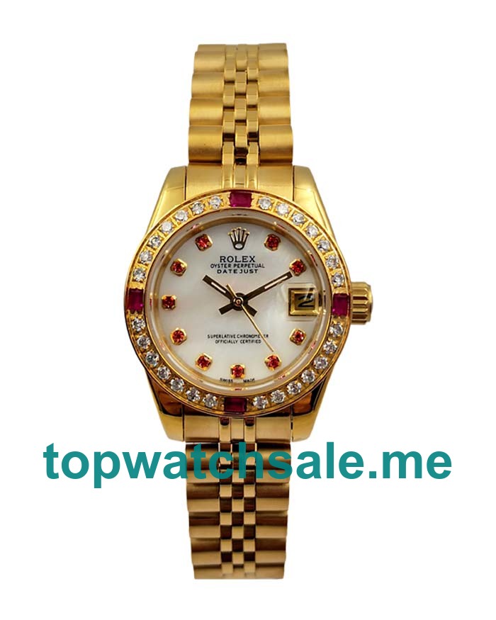 26MM Women Rolex Lady-Datejust 179138 White Mother-of-pearl Dials Replica Watches UK