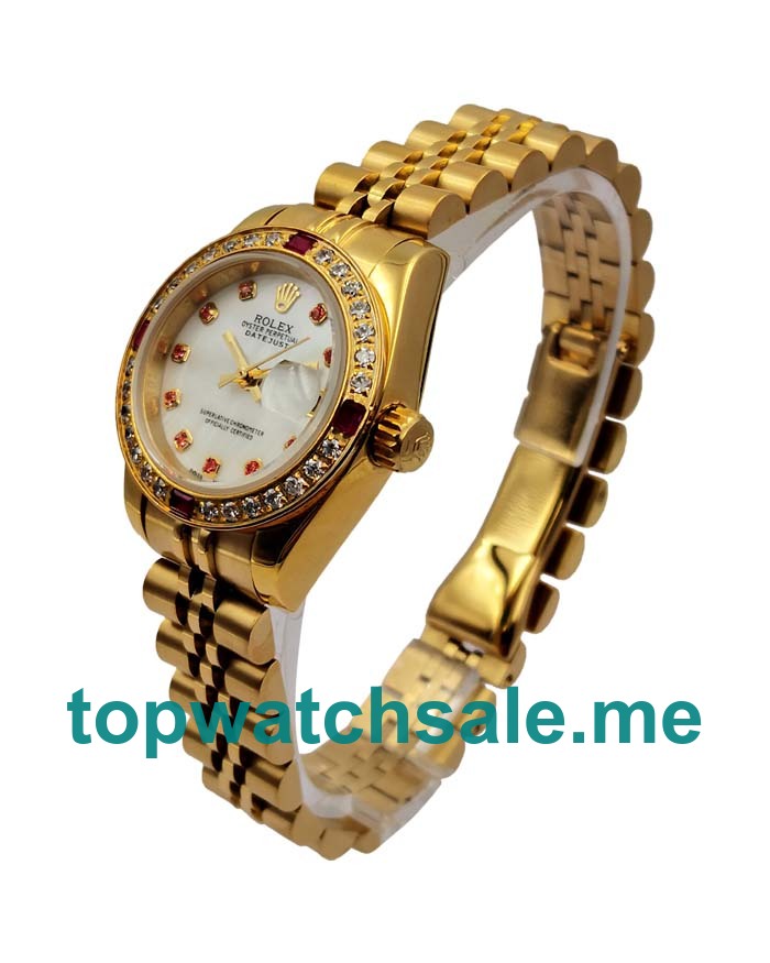 26MM Women Rolex Lady-Datejust 179138 White Mother-of-pearl Dials Replica Watches UK