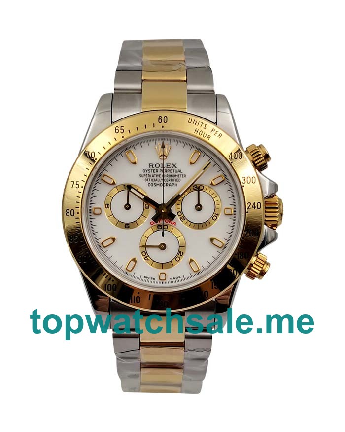 40MM Swiss Men Rolex Daytona 116523 White Dials Replica Watches UK