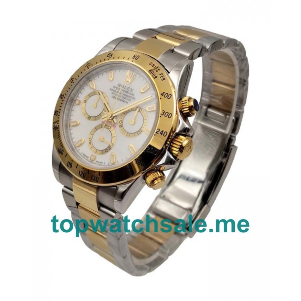 40MM Swiss Men Rolex Daytona 116523 White Dials Replica Watches UK