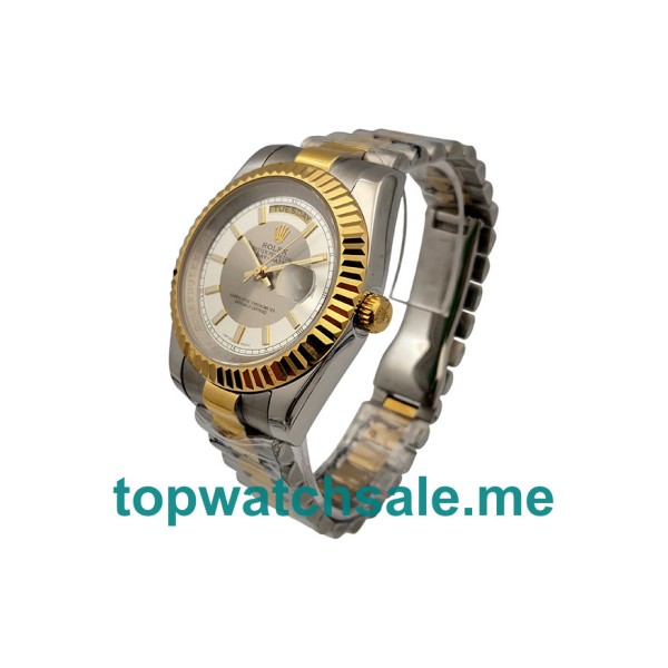 41MM Men Rolex Day-Date 218238 White And Gray Dials Replica Watches UK