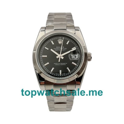 36MM Men Rolex Datejust 116200 Black Dials Replica Watches UK