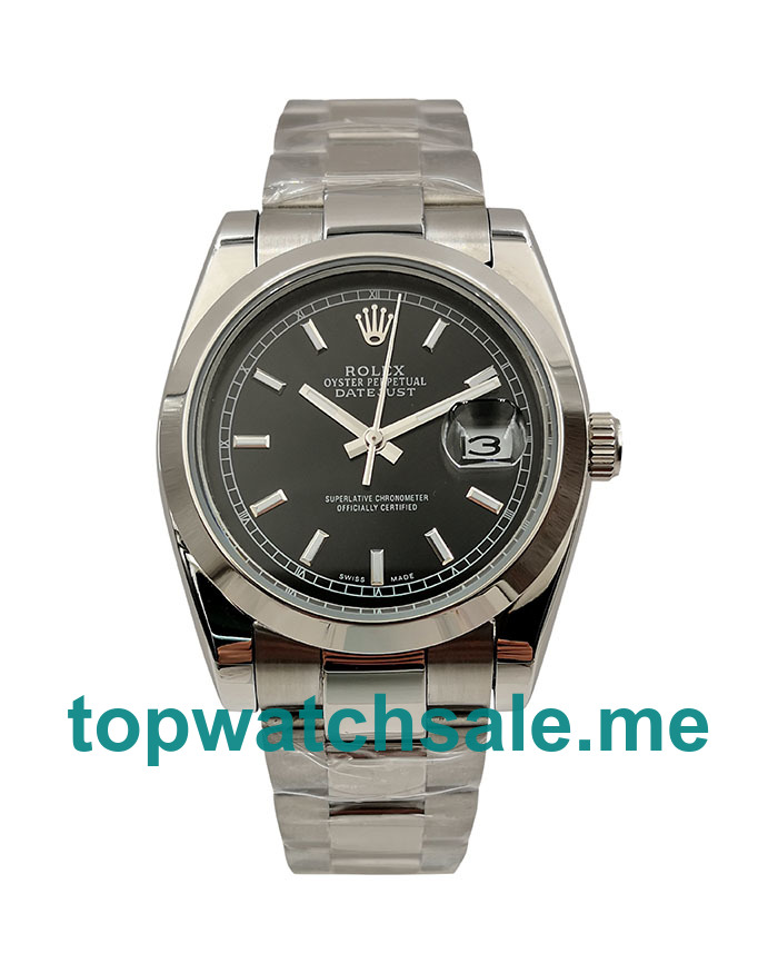 36MM Men Rolex Datejust 116200 Black Dials Replica Watches UK