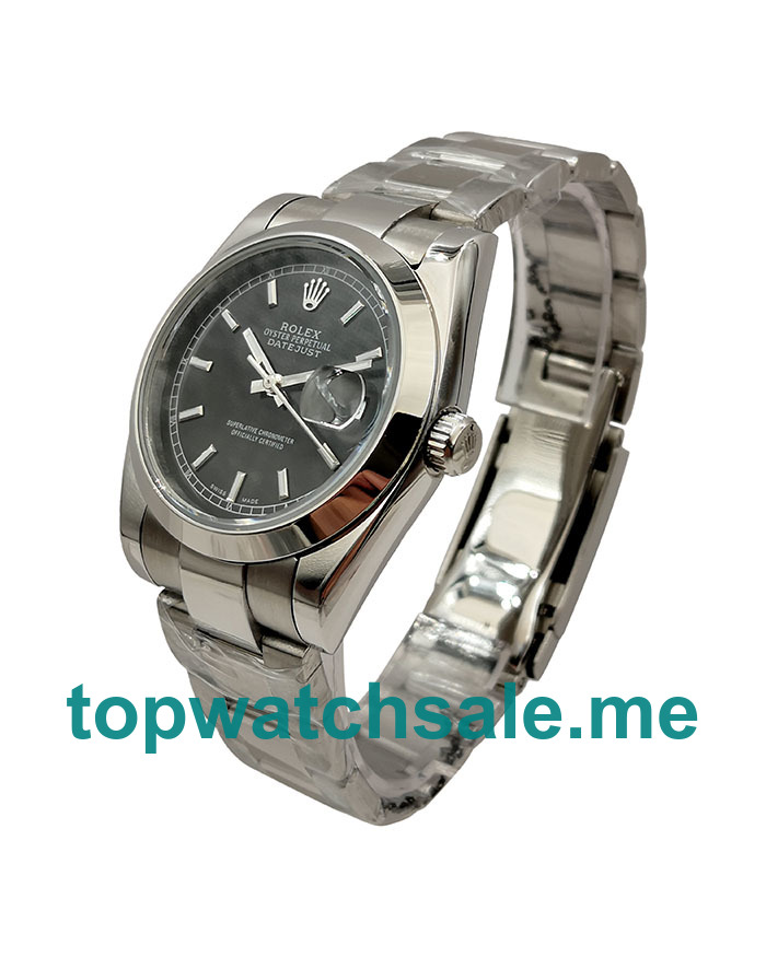 36MM Men Rolex Datejust 116200 Black Dials Replica Watches UK