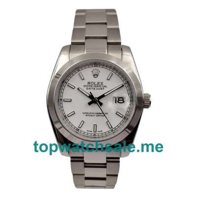 36MM Men Rolex Datejust 116200 White Dials Replica Watches UK