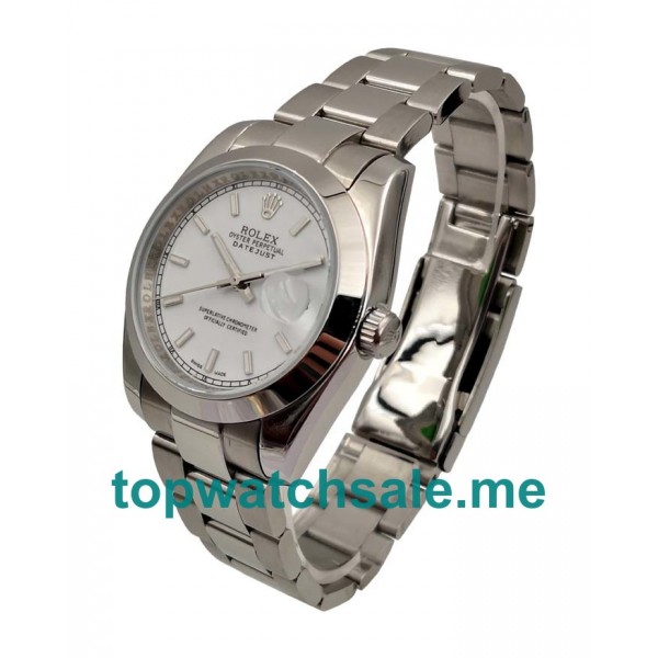 36MM Men Rolex Datejust 116200 White Dials Replica Watches UK