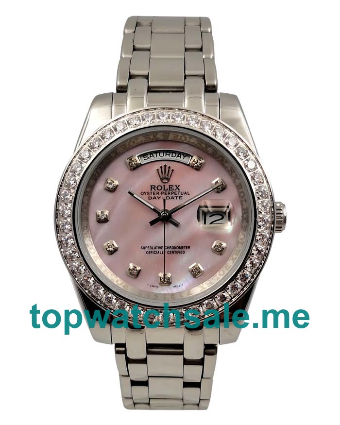 40MM Men Rolex Day-Date 118346 Pink Dials Replica Watches UK