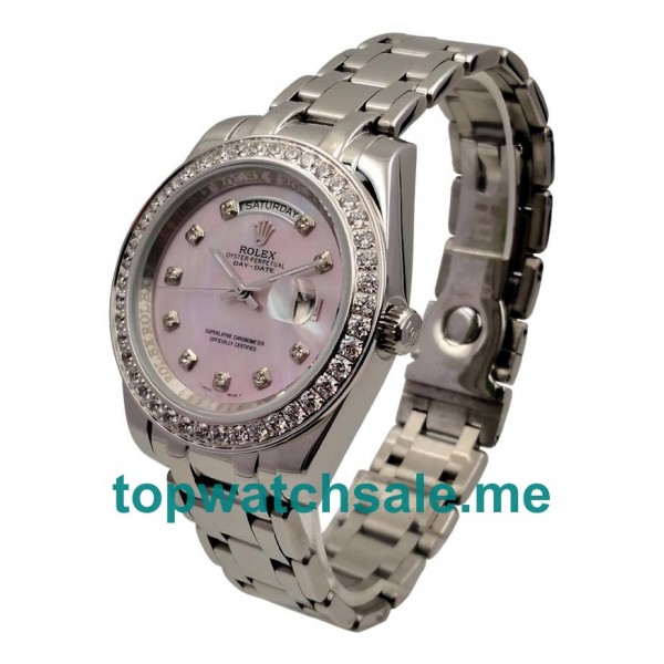 40MM Men Rolex Day-Date 118346 Pink Dials Replica Watches UK