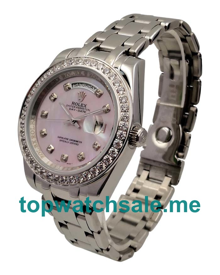40MM Men Rolex Day-Date 118346 Pink Dials Replica Watches UK