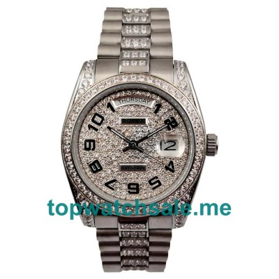 36MM Men Rolex Day-Date 118346 Diamond Dials Replica Watches UK