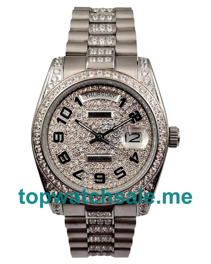 36MM Men Rolex Day-Date 118346 Diamond Dials Replica Watches UK
