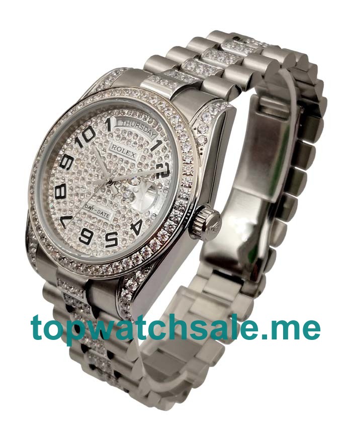 36MM Men Rolex Day-Date 118346 Diamond Dials Replica Watches UK