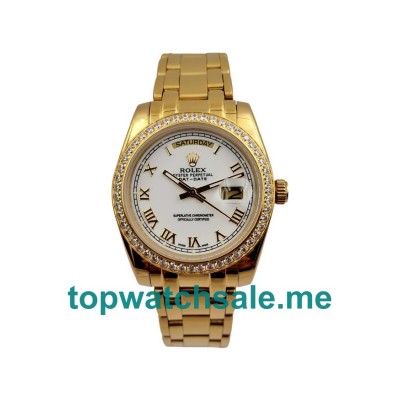 36MM Men Rolex Day-Date 118348 White Dials Replica Watches UK