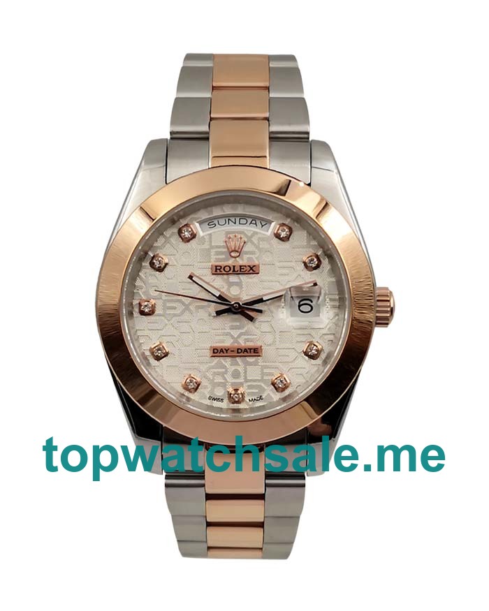 41MM Men Rolex Day-Date 218206 Silver Dials Replica Watches UK