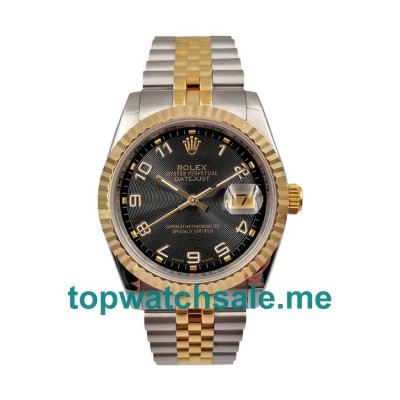 36MM Swiss Men Rolex Datejust 116233 Black Dials Replica Watches UK
