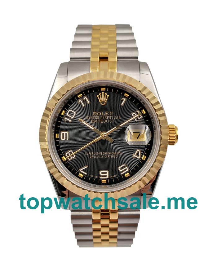 36MM Swiss Men Rolex Datejust 116233 Black Dials Replica Watches UK