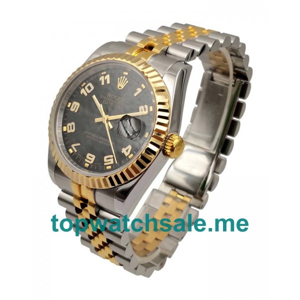 36MM Swiss Men Rolex Datejust 116233 Black Dials Replica Watches UK