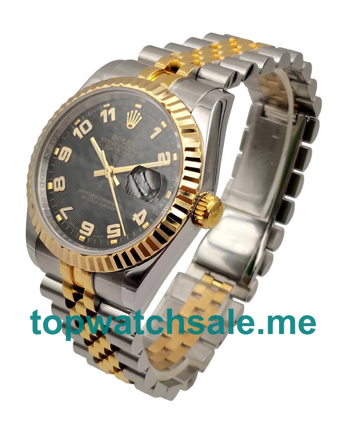 36MM Swiss Men Rolex Datejust 116233 Black Dials Replica Watches UK