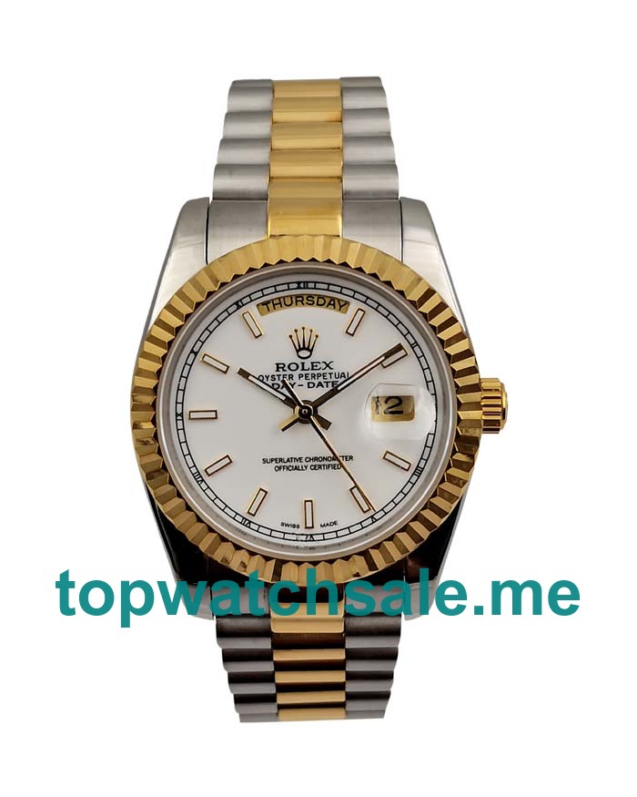 36MM Swiss Men Rolex Day-Date 118238 White Dials Replica Watches UK